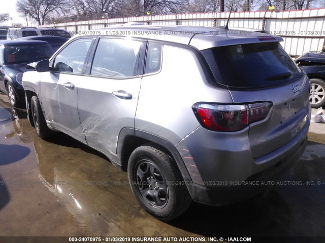 3C4NJCAB9JT250734 - 2018 JEEP COMPASS SPORT SILVER photo 3