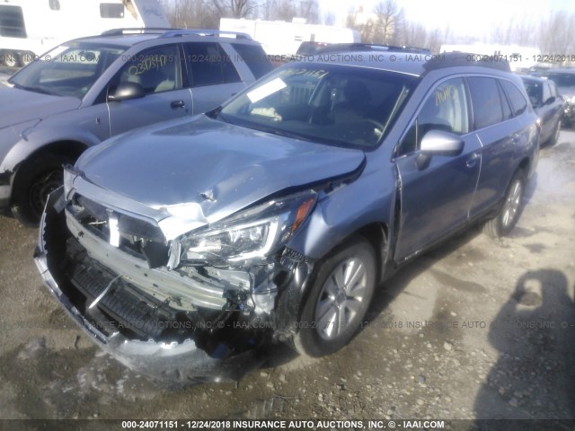 4S4BSACC4J3397917 - 2018 SUBARU OUTBACK 2.5I PREMIUM BLUE photo 2