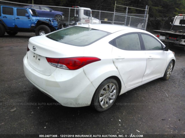 5NPDH4AE9CH142169 - 2012 HYUNDAI ELANTRA GLS/LIMITED WHITE photo 4