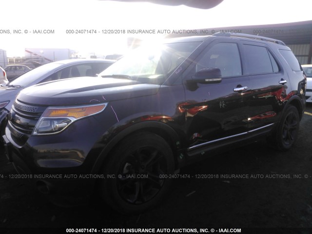 1FMHK7F85CGB01576 - 2012 FORD EXPLORER LIMITED BURGUNDY photo 2