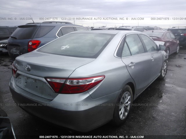 4T4BF1FK9GR522393 - 2016 TOYOTA CAMRY LE/XLE/SE/XSE SILVER photo 4