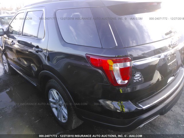 1FM5K8D88JGA52558 - 2018 FORD EXPLORER XLT BLACK photo 3