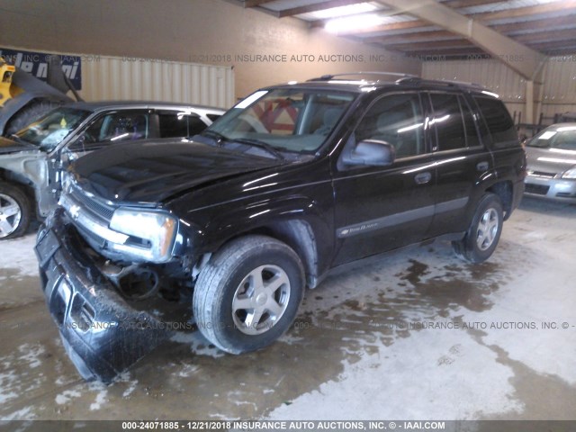 1GNDS13S642367923 - 2004 CHEVROLET TRAILBLAZER LS/LT BLACK photo 2