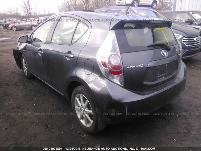 JTDKDTB31C1020004 - 2012 TOYOTA PRIUS C GRAY photo 3