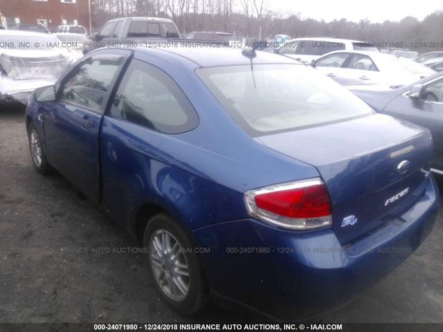 1FAHP33NX8W220493 - 2008 FORD FOCUS SE/SEL/SES BLUE photo 3