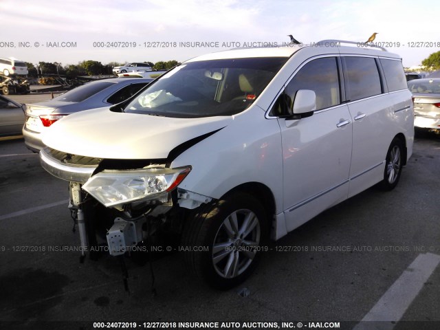 JN8AE2KP7E9103774 - 2014 NISSAN QUEST S/SV/SL/LE WHITE photo 2