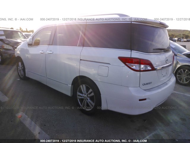 JN8AE2KP7E9103774 - 2014 NISSAN QUEST S/SV/SL/LE WHITE photo 3