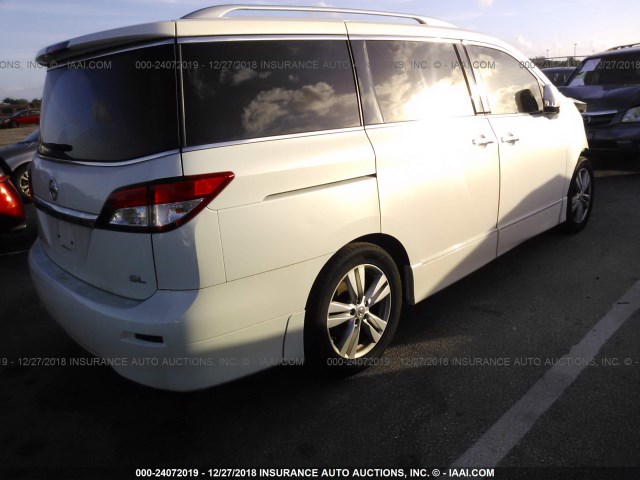 JN8AE2KP7E9103774 - 2014 NISSAN QUEST S/SV/SL/LE WHITE photo 4