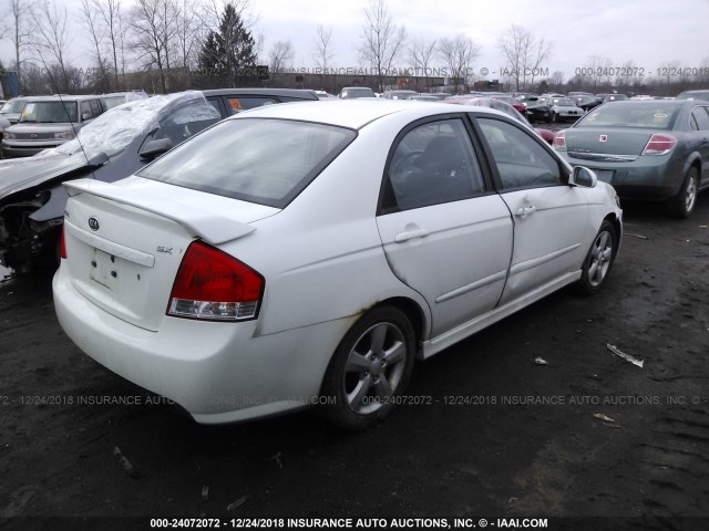 KNAFE121085013740 - 2008 KIA SPECTRA EX/LX/SX WHITE photo 4