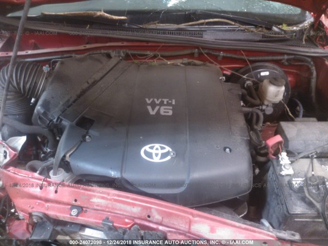 5TFLU4EN2EX095592 - 2014 TOYOTA TACOMA DOUBLE CAB 红色 照片 10