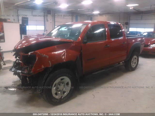5TFLU4EN2EX095592 - 2014 TOYOTA TACOMA DOUBLE CAB 红色 照片 2