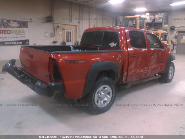 5TFLU4EN2EX095592 - 2014 TOYOTA TACOMA DOUBLE CAB 红色 照片 4