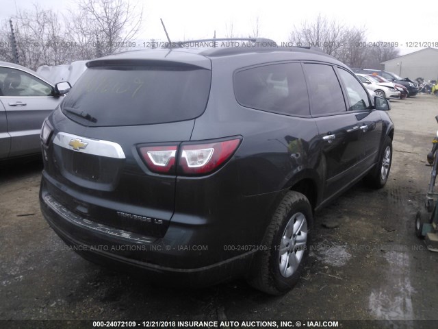 1GNKRFED5EJ241364 - 2014 CHEVROLET TRAVERSE LS BLACK photo 4