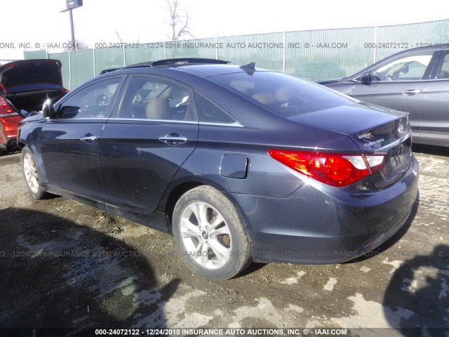 5NPEC4AC2CH324264 - 2012 HYUNDAI SONATA SE/LIMITED Dark Blue photo 3