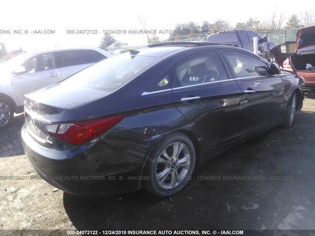 5NPEC4AC2CH324264 - 2012 HYUNDAI SONATA SE/LIMITED Dark Blue photo 4