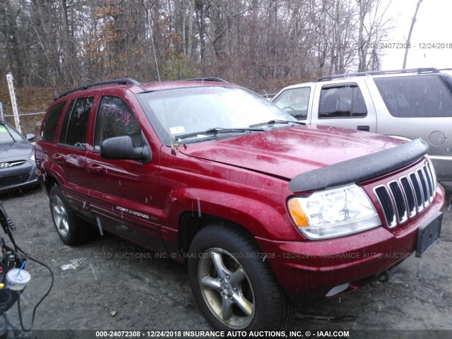 1J4GW58J52C326816 - 2002 JEEP GRAND CHEROKEE LIMITED RED photo 1