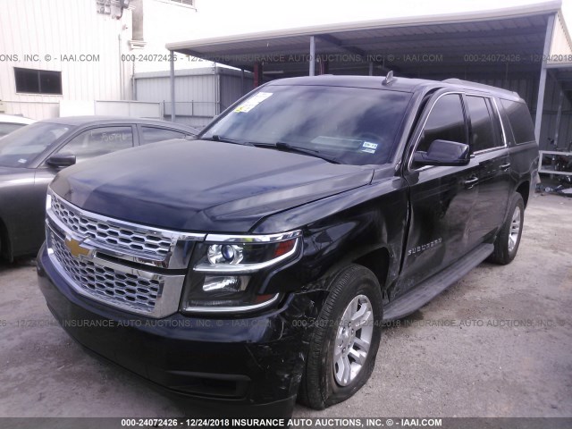 1GNSKJKC9FR626092 - 2015 CHEVROLET SUBURBAN K1500 LT BLACK photo 2