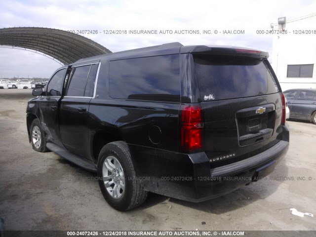 1GNSKJKC9FR626092 - 2015 CHEVROLET SUBURBAN K1500 LT BLACK photo 3