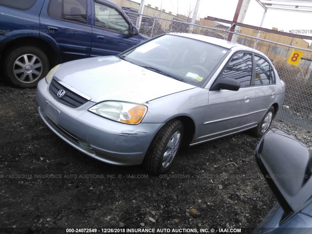 2HGES16503H560773 - 2003 HONDA CIVIC LX SILVER photo 2