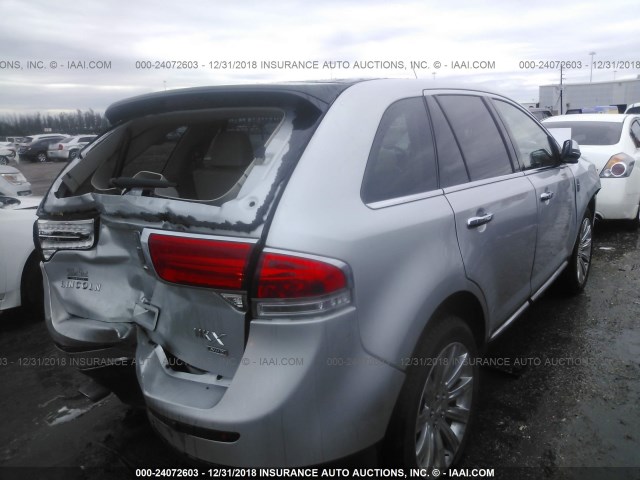 2LMDJ8JK8DBL11788 - 2013 LINCOLN MKX SILVER photo 4