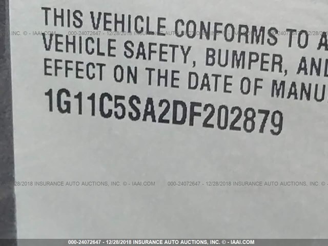 1G11C5SA2DF202879 - 2013 CHEVROLET MALIBU 1LT 灰色 照片 9