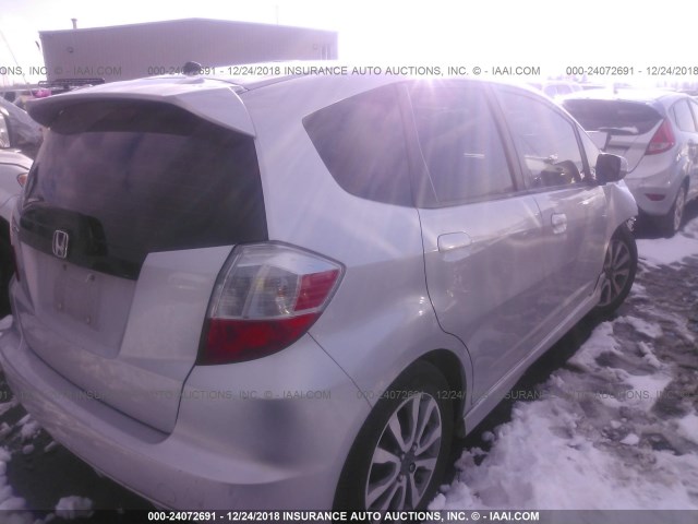 JHMGE8H58CS007350 - 2012 HONDA FIT SPORT SILVER photo 4