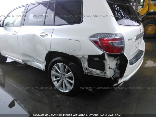 JTEEW44A992026186 - 2009 TOYOTA HIGHLANDER HYBRID LIMITED WHITE photo 6