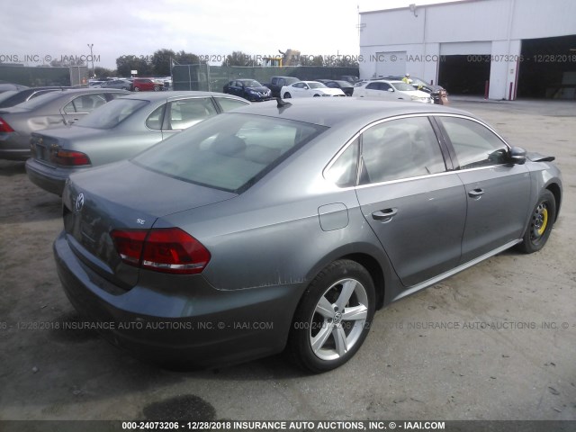 1VWBP7A35DC069824 - 2013 VOLKSWAGEN PASSAT SE GRAY photo 4