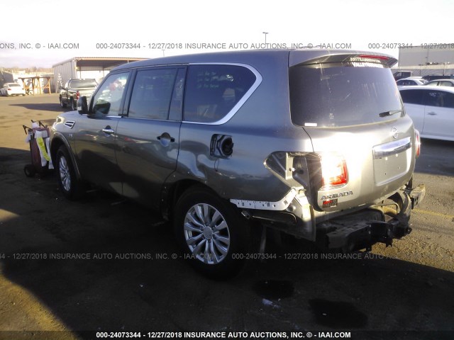 JN8AY2NC1J9553821 - 2018 NISSAN ARMADA SV/SL/PLATINUM GRAY photo 3