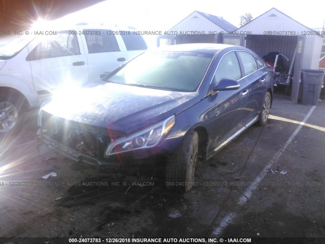 5NPE34AFXHH477623 - 2017 HYUNDAI SONATA SPORT/LIMITED BLUE photo 2