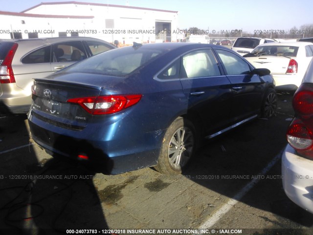 5NPE34AFXHH477623 - 2017 HYUNDAI SONATA SPORT/LIMITED BLUE photo 4