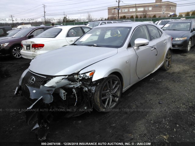 JTHCF1D23E5009698 - 2014 LEXUS IS 250 SILVER photo 2