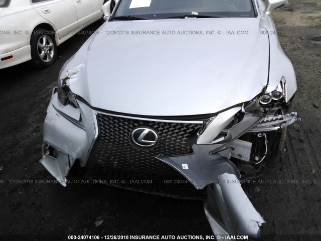 JTHCF1D23E5009698 - 2014 LEXUS IS 250 SILVER photo 6