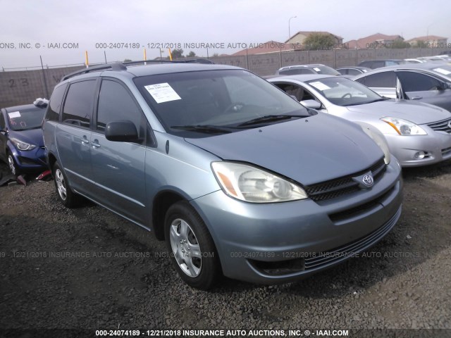 5TDZA23C25S244548 - 2005 TOYOTA SIENNA CE/LE Light Blue photo 1