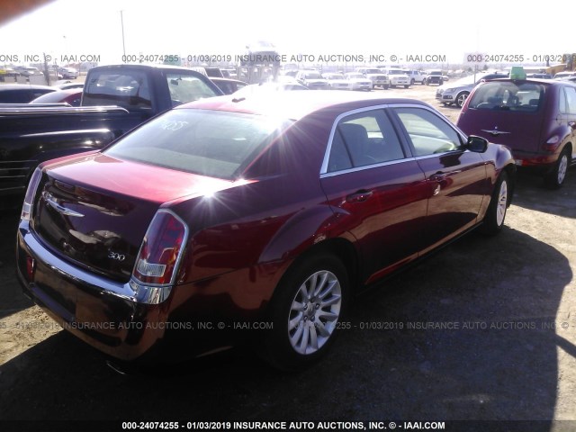 2C3CCAAG4EH272760 - 2014 CHRYSLER 300 RED photo 4