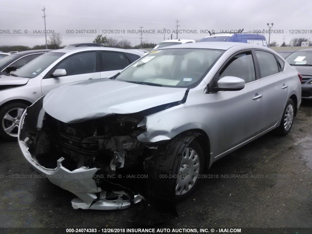 3N1AB7APXGY285862 - 2016 NISSAN SENTRA S/SV/SR/SL SILVER photo 2