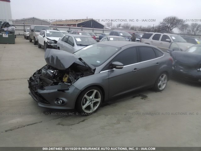 1FADP3J27EL293681 - 2014 FORD FOCUS TITANIUM GRAY photo 2