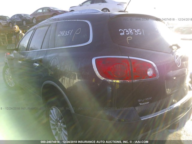 5GALVBED7AJ238351 - 2010 BUICK ENCLAVE CXL BLACK photo 3