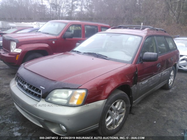 4S3BH675047615537 - 2004 SUBARU LEGACY OUTBACK AWP RED photo 2