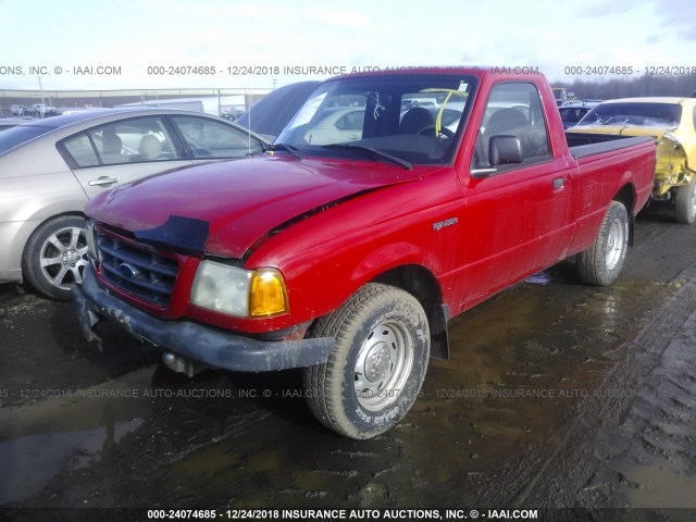 1FTYR10C11TA35106 - 2001 FORD RANGER RED photo 2