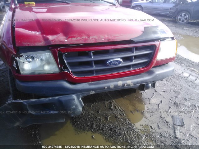 1FTYR10C11TA35106 - 2001 FORD RANGER RED photo 6