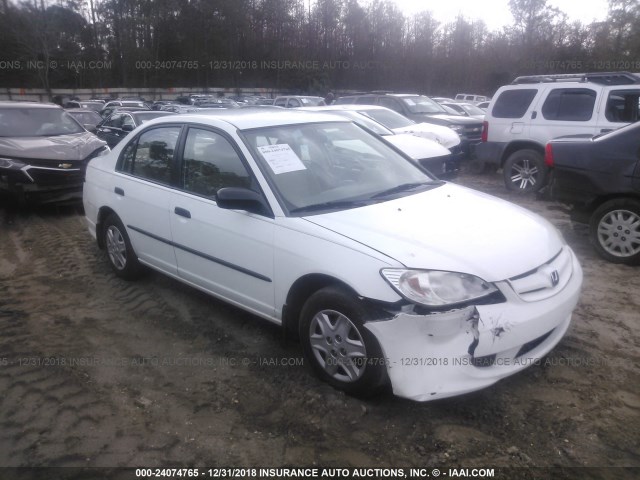 2HGES16305H563156 - 2005 HONDA CIVIC DX VP WHITE photo 1