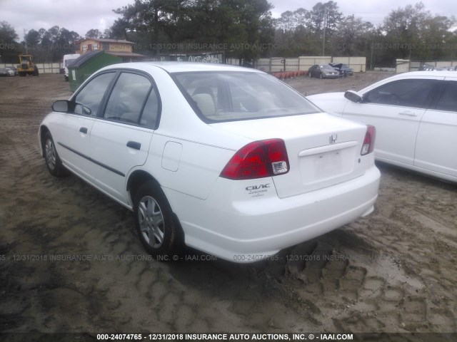 2HGES16305H563156 - 2005 HONDA CIVIC DX VP WHITE photo 3