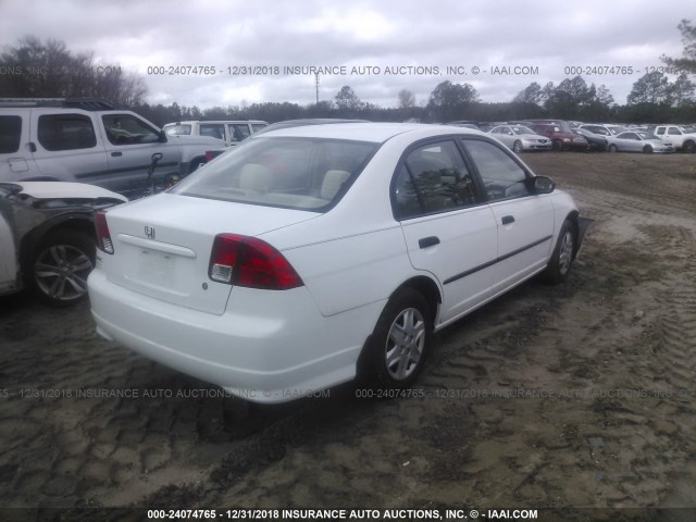 2HGES16305H563156 - 2005 HONDA CIVIC DX VP WHITE photo 4