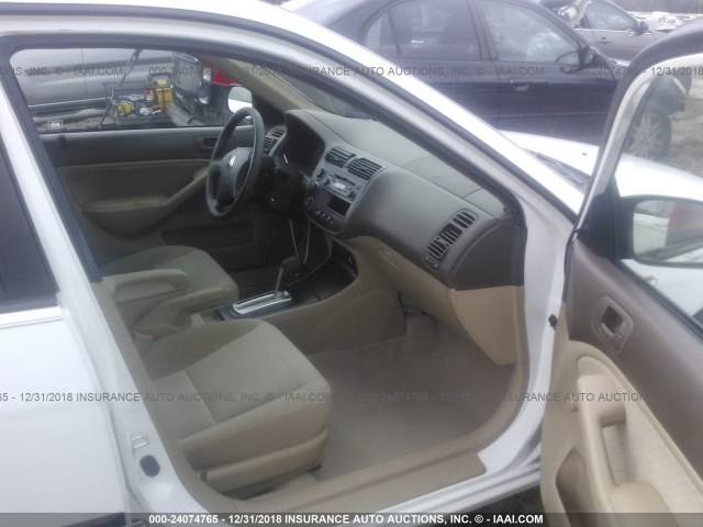 2HGES16305H563156 - 2005 HONDA CIVIC DX VP WHITE photo 5
