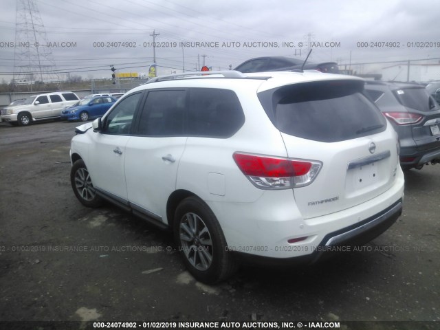 5N1AR2MM7DC663312 - 2013 NISSAN PATHFINDER S/SV/SL/PLATINUM WHITE photo 3