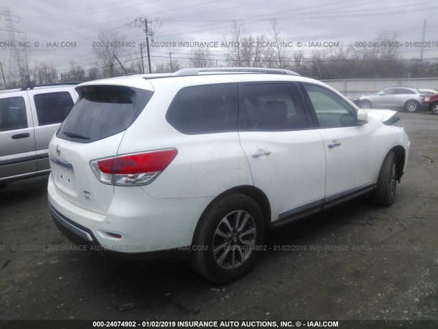 5N1AR2MM7DC663312 - 2013 NISSAN PATHFINDER S/SV/SL/PLATINUM WHITE photo 4