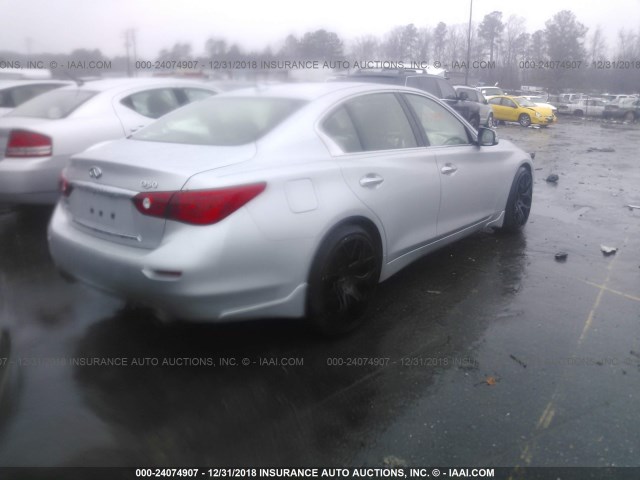 JN1BV7AR3EM701926 - 2014 INFINITI Q50 PREMIUM/SPORT SILVER photo 4