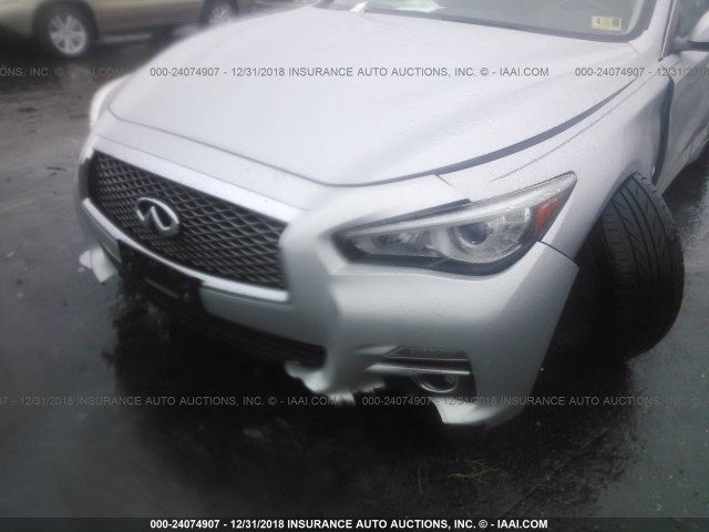 JN1BV7AR3EM701926 - 2014 INFINITI Q50 PREMIUM/SPORT SILVER photo 6