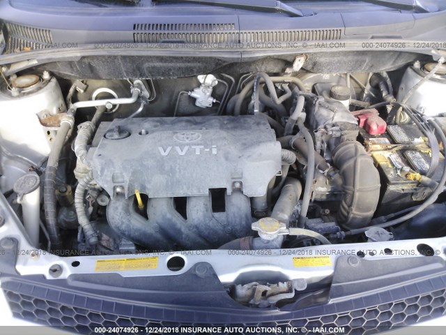 JTKKT624X60150265 - 2006 TOYOTA SCION XA SILVER photo 10